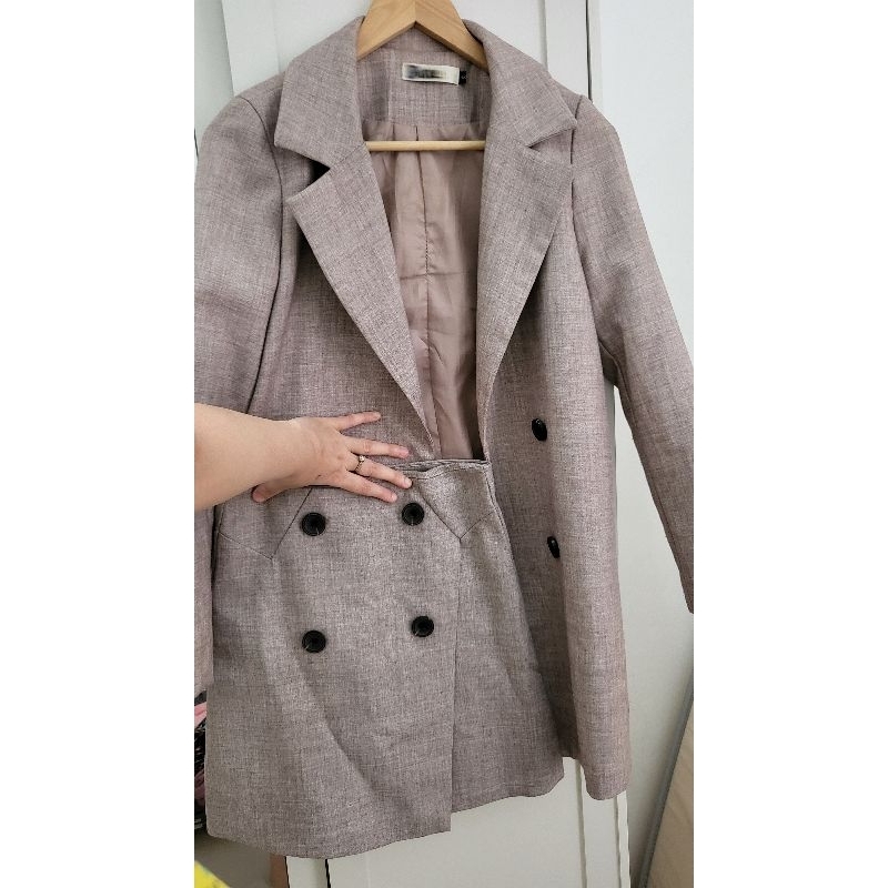 blazer outer oneset blazer setelan rok pendek baju kerja blazer kerja formal blezer preloved big man