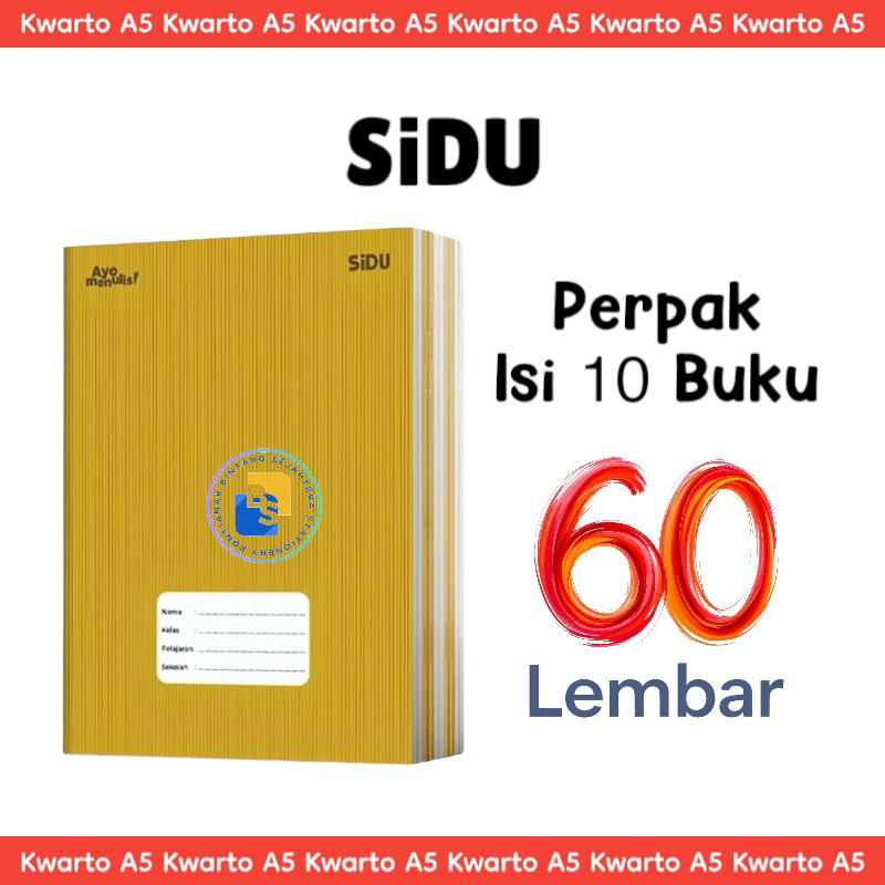 

10 buku - SiDU Buku Tulis 60 Lembar Kraft Polos Sampul Coklat Kwarto