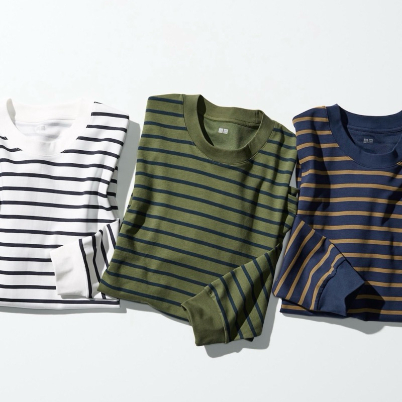 Sale Uniqlo Airsm Kaos Lengan Panjang Garis Original/Sale Uniqlo Airsm Long sleeve Stripe Tee Origin
