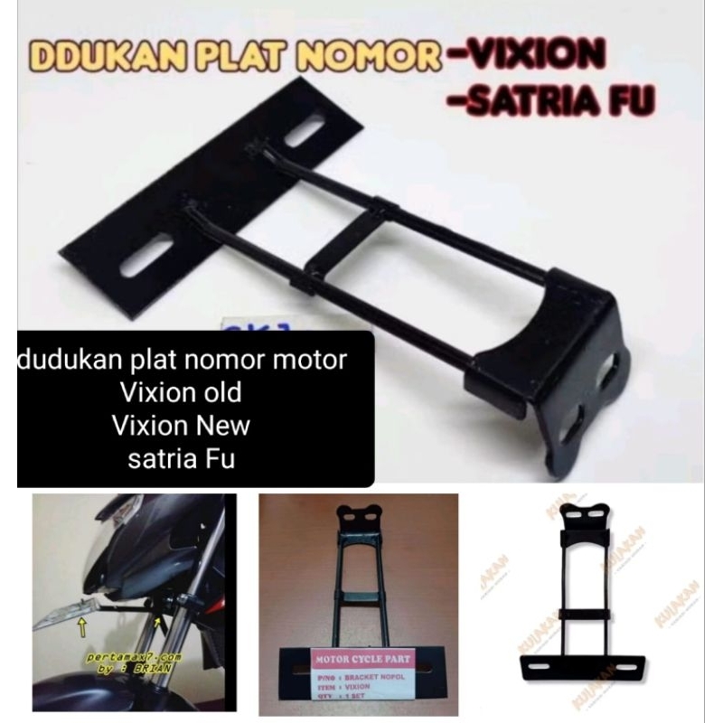 breket plat nomor motor Vixion New / Vixion old / satria Fu / dudukan plat nomor motor