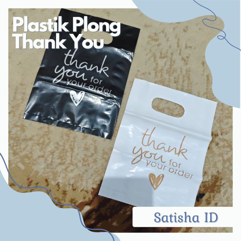 kantong plastik PE plong tebal motif thank you kantong plastik olshop