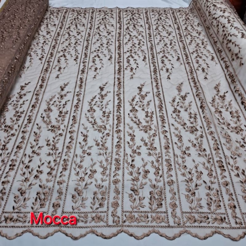 Bahan kain Tille organza sapto motif