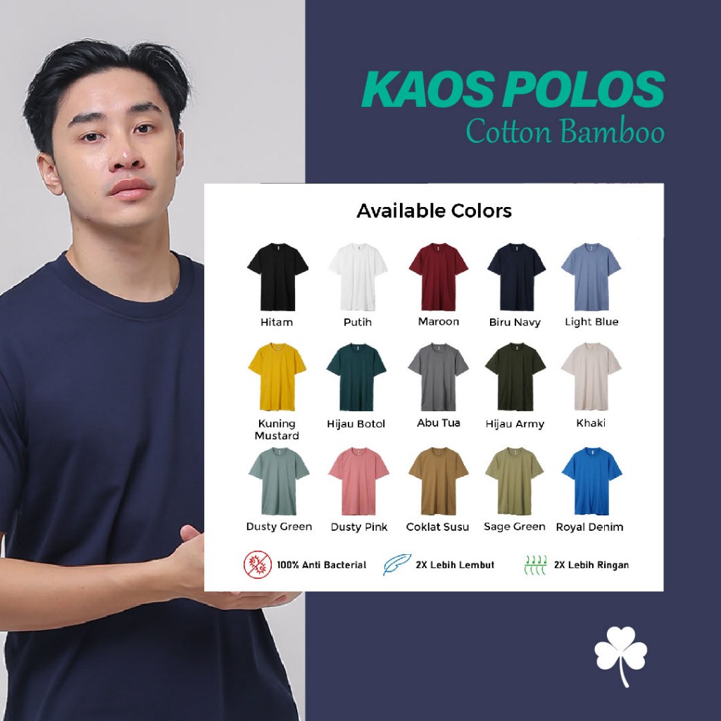 [KAOS POLOS] Katun Bambu 24S / Kaos Polos Cotton Bamboo