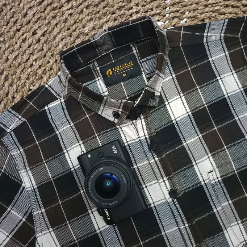 Aristino Grey Black Kemeja Flanel Premium Best Seller / flanel/hem pria/ flanel pria/ kemeja flanel/