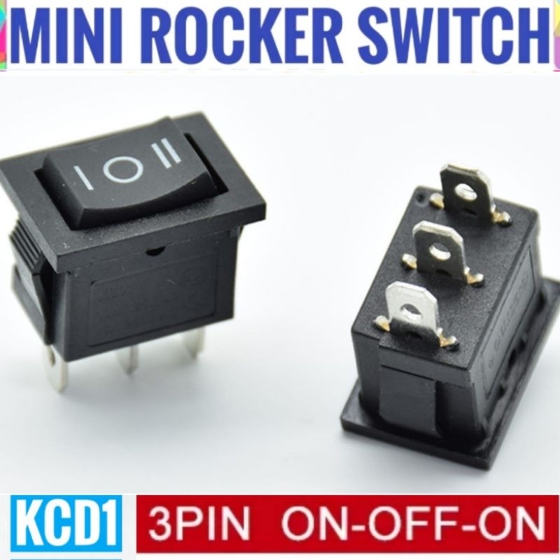 Saklar Rocker Kecil 3 Pin On - Off - On Switch Mini