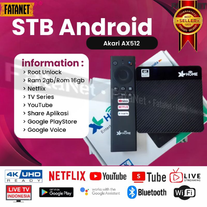 STB AX512 Android 10 RAM 2/16GB UNLOCK/ROOT Remote Voice 99% Fullset