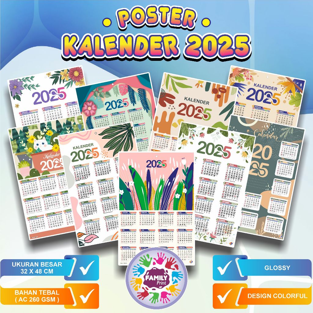 

Kalender poster AESTHETIC - Kalender dinding aesthetic 2025 - KALENDER ESTETIC