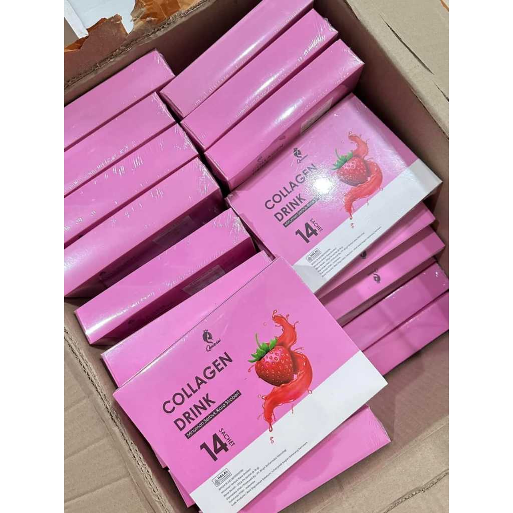 

PROMO 1 BOX QUEENSI COLLAGEN DRINK RASA STOBERI MEMUTIHKAN 14 SACHET HALAL BPOM TERSEDIA