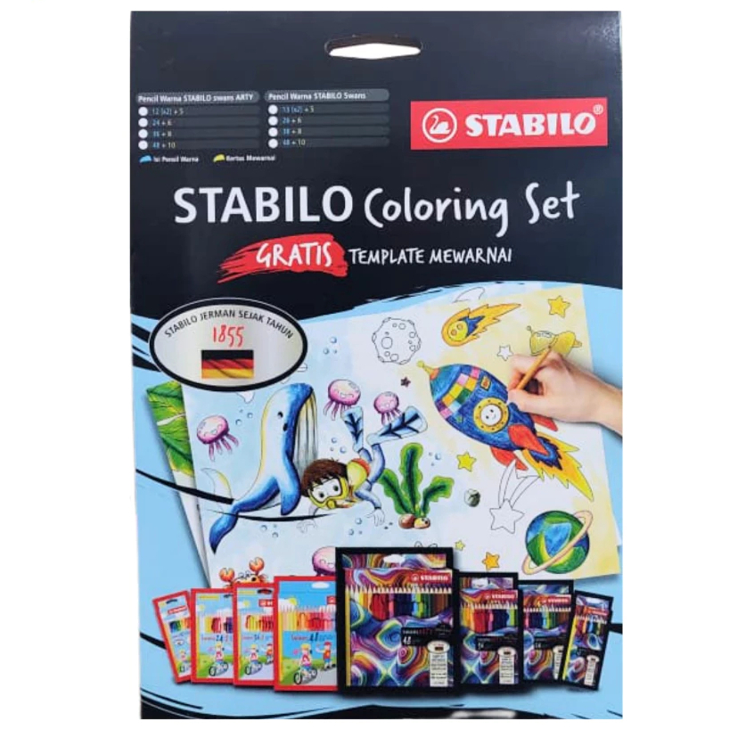 

TBMO COLORED PENCILS WARNA STABILO SWANS 24+2WARNA SHU 1870/26
