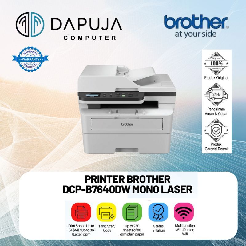 Printer Brother DCP-B7640DW Multifungsi Printer ADF Monochrome Laserjet