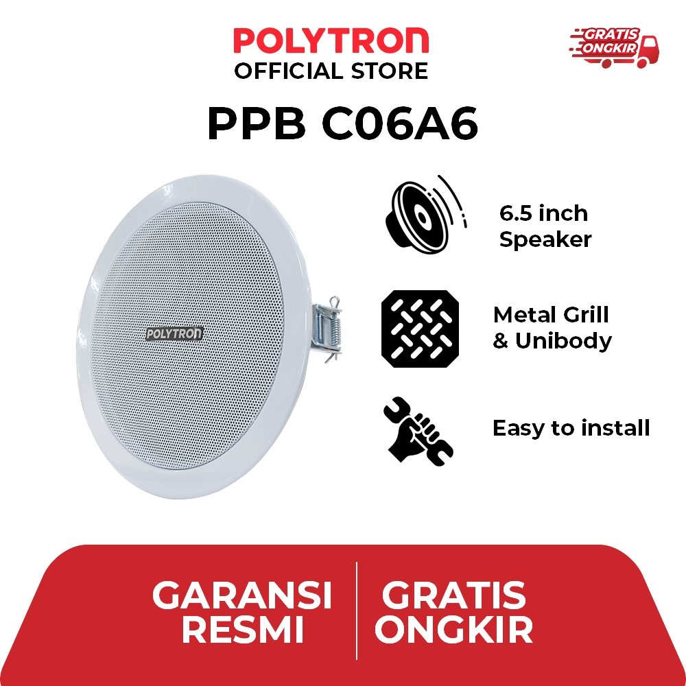 POLYTRON CEILING SPEAKER - PPB C06A6 (High Impedance)