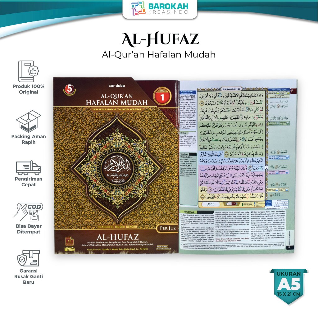 Promo Ramadhan Alquran Mushaf Hafalan Mudah Al Hufaz Perjuz A5 Terjemah Tajwid Warna 30 Juz Khat Uts
