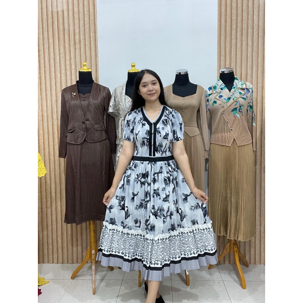 Anekasc KD560 dress plisket formal // gaun semi formal // kasual