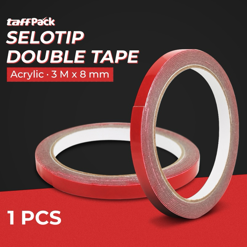 

TaffPACK Selotip Double Tape Acrylic 3M 8mm - SC-3M - Red/Merah