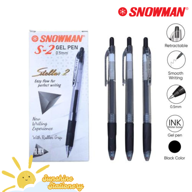 

[BOX/12PCS] SNOWMAN Pulpen S-2 / Gel Pen S2