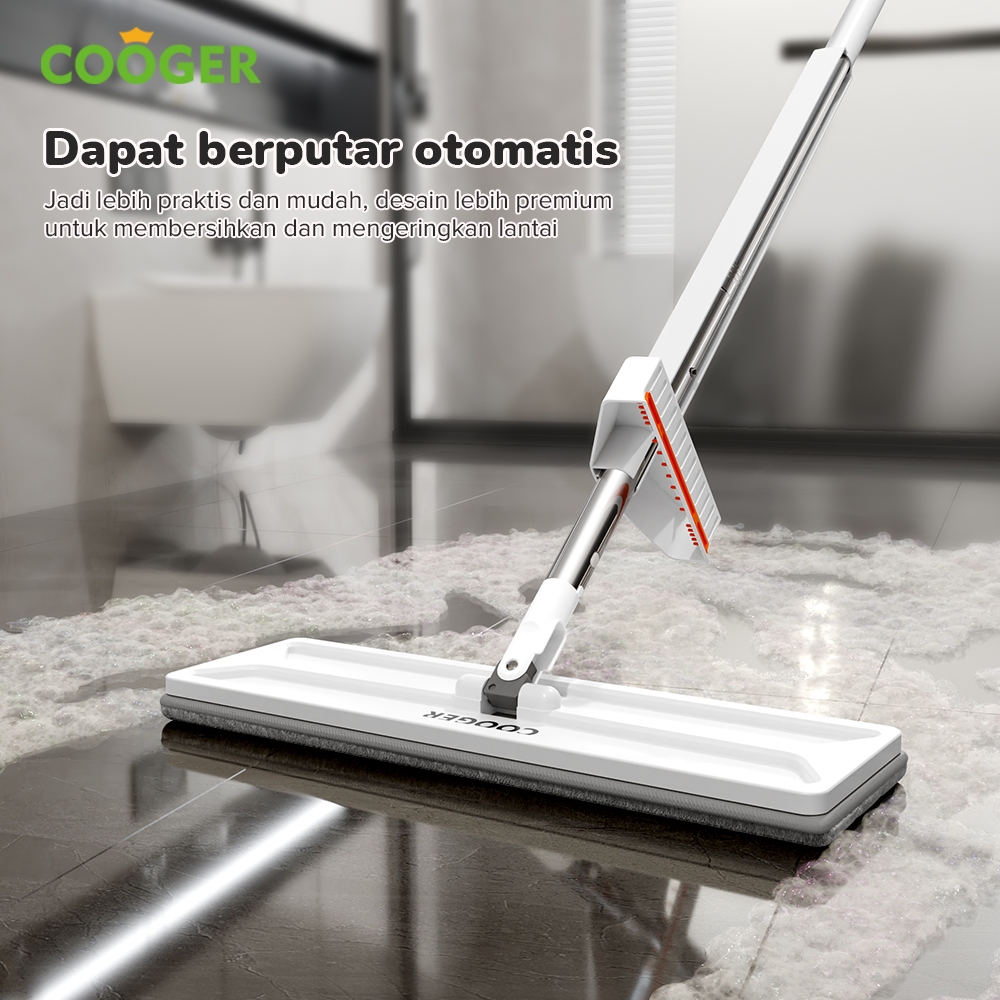 Hot Sale Cooger Sapu Pengki Otomatis Dapat Ditekuk Set Sapu Dan Alat Pel Standing Peras Otomatis
