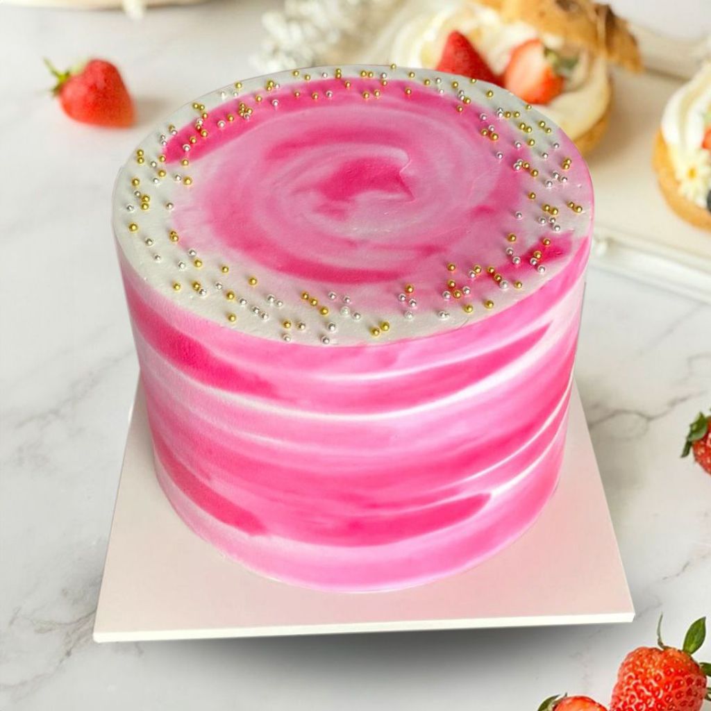 Korean Style Pink/Kue Ulang Tahun/Birthday Cake/Cake Promo
