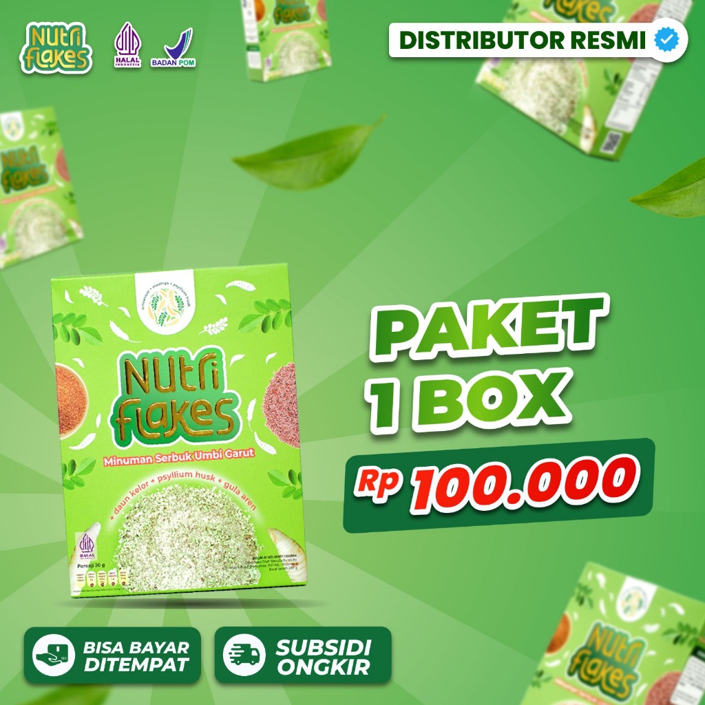 

Nutriflakes Sereal Sehat 1 Box Umbi Garut Ampuh Mengatasi Asam Lambung Gerd Dan Maag