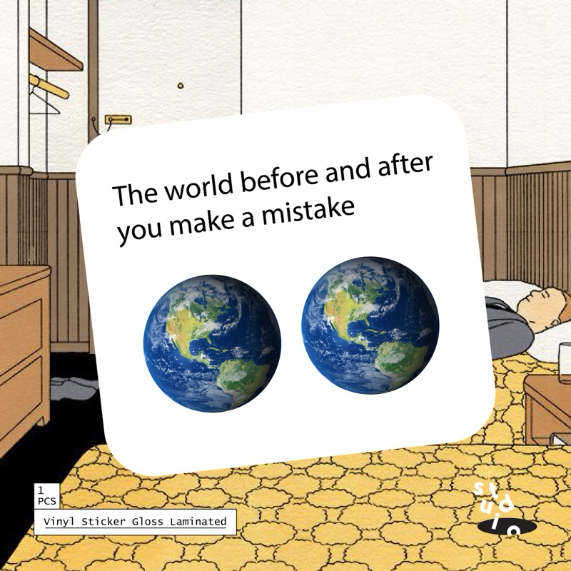 

Sticker The world before and after you make mistake