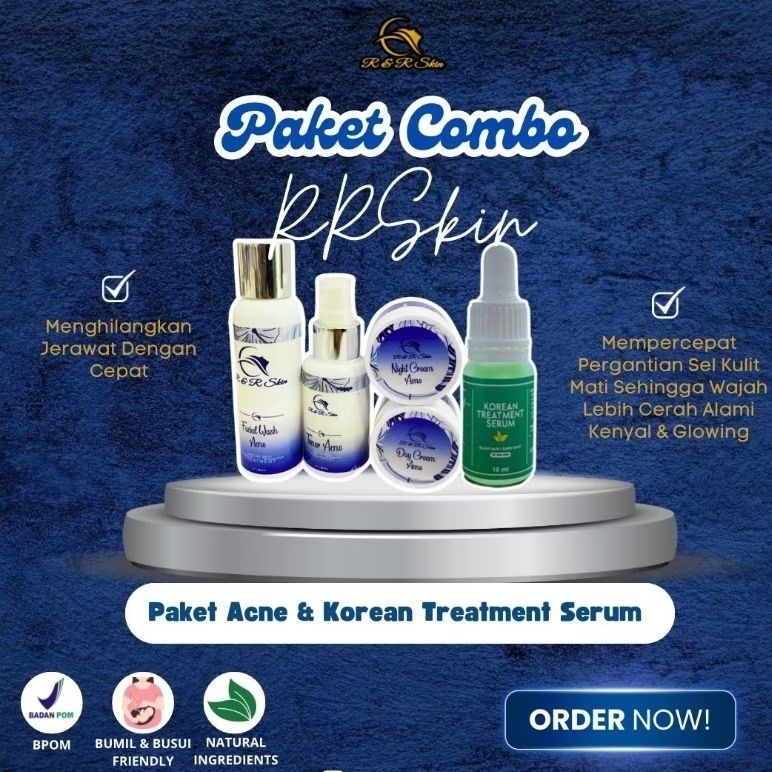 RR SKIN ACNE + SERUM free KAPAS solusi jerawat, beruntusan,komedo,berminyak,dan kulit sensitive