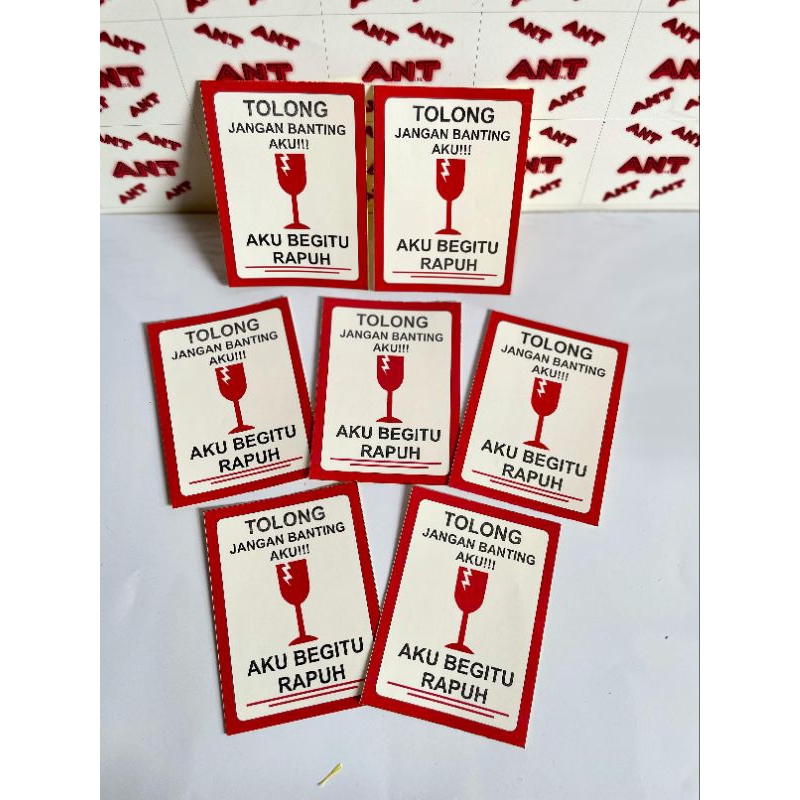 50pcs 100pcs Sticker Fragile / Macam-macam Sticker Fragile Barang Pecah Belah / Produksi Sendiri
