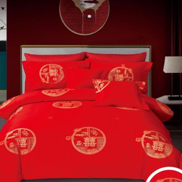 BIOSIBEDDING SPREI BEDCOVER KATUN JEPANG MOTIF WEDDING SINCIA SUANGXI IMLEK SANGJIT - SPREI CHINESE 