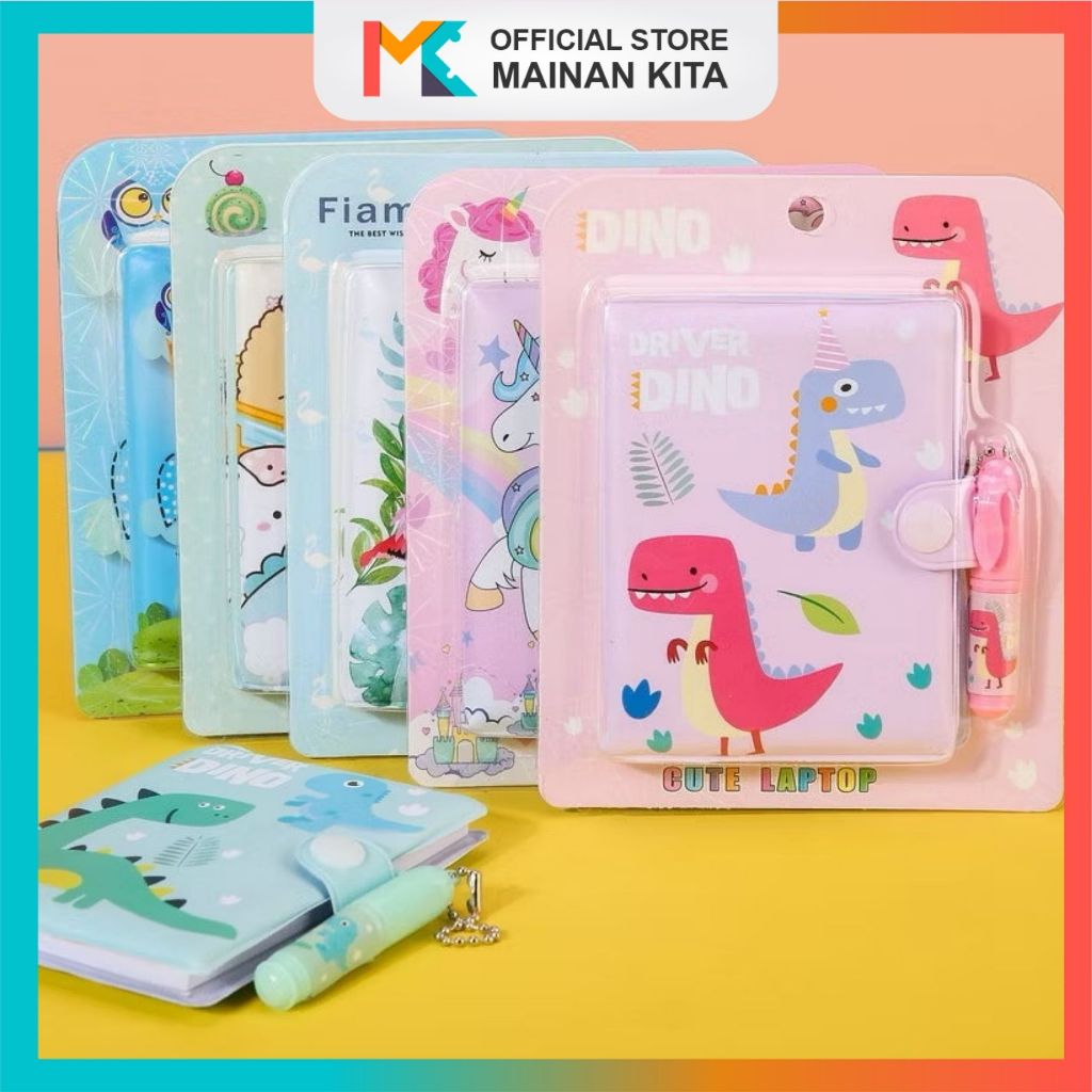 

MK637 Buku Memo Kancing + Pen / Diary Clip / Cute Mini Notebook 2in1