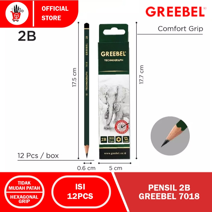 

Pencil | Potlot | Pensil 2B Greebel 7018 (12pcs)