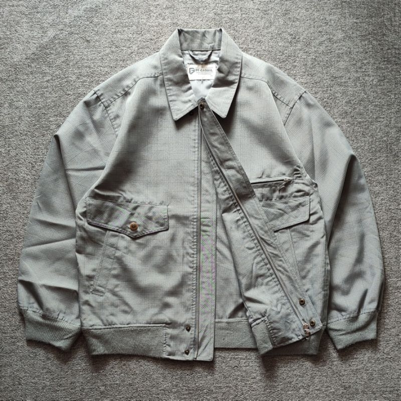 Flight Jacket Harrington Vintage PF CASUAL Motif Tartan