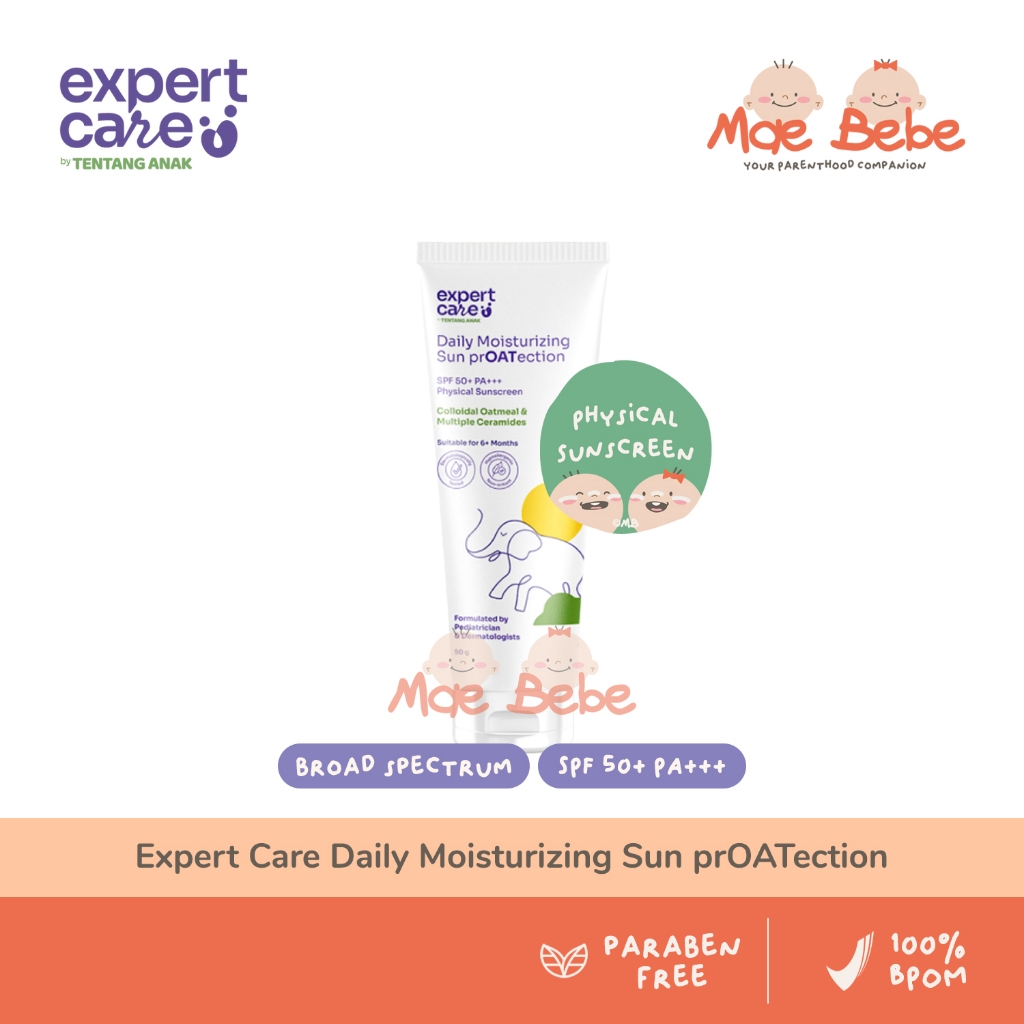 Expert Care by Tentang Anak Daily Moisturizing Sun prOATection Physical Sunscreen SPF 50+ PA+++ 50g