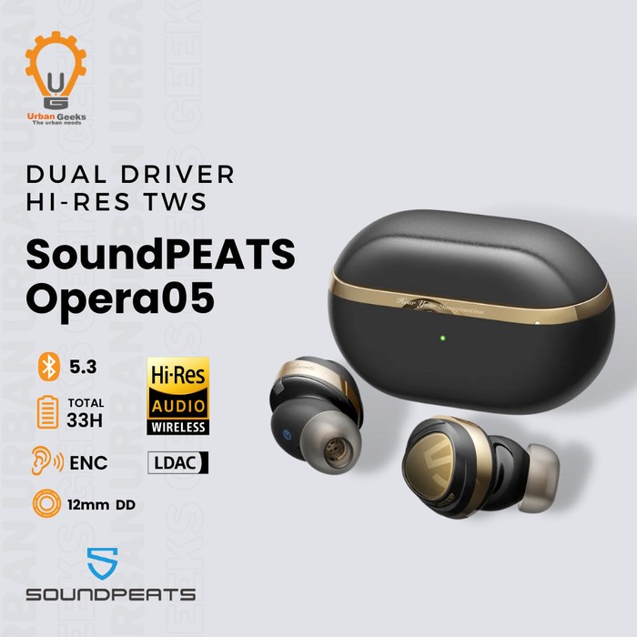 Soundpeats Opera 05 Bluetooth V5.3 Hi-Res LDAC ANC ENC 12mm Driver