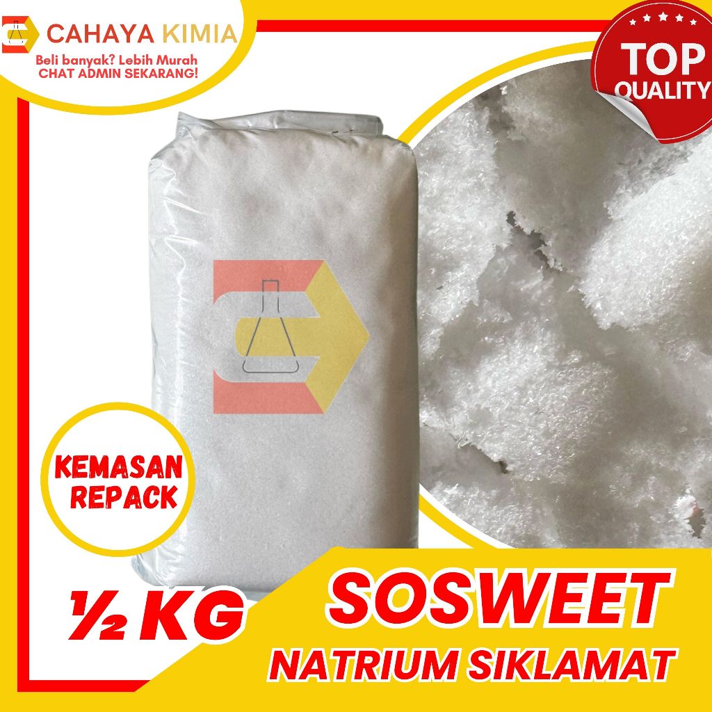 

Pemanis Makanan Minuman / Natrium Siklamat / Natrium Sakarin - SOSWEET 500GR