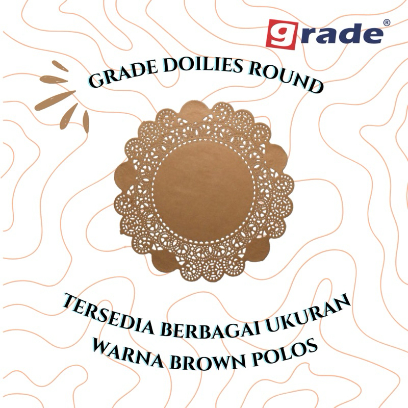 Grade Doilies Paper Round Brown