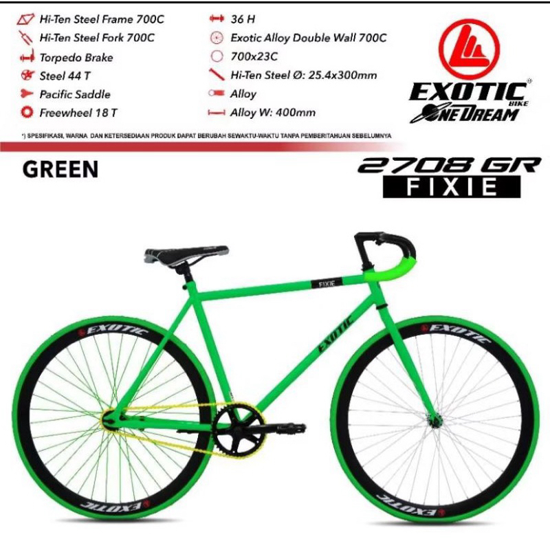 Sepeda Exotic Road Bike 2708 GR Fixie