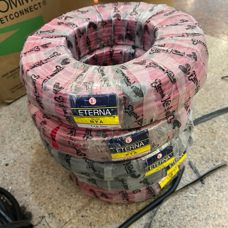 Kabel Eterna NYA 6mm Tunggal 100m / NYA 1x6mm Eterna Nya 6mm 100m