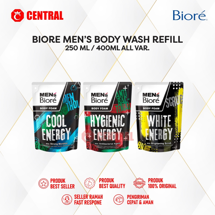 BIORE BODY WASH MEN 250ML/400ML REFIL