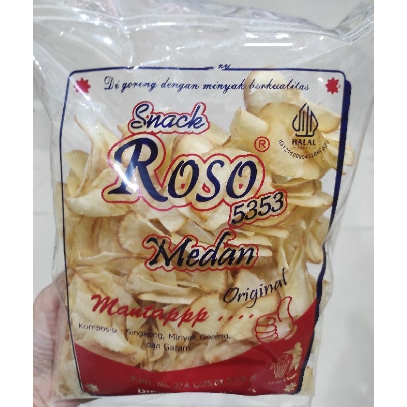 Snack Roso 5353 Medan kripik ubi singkong aneka rasa halal
