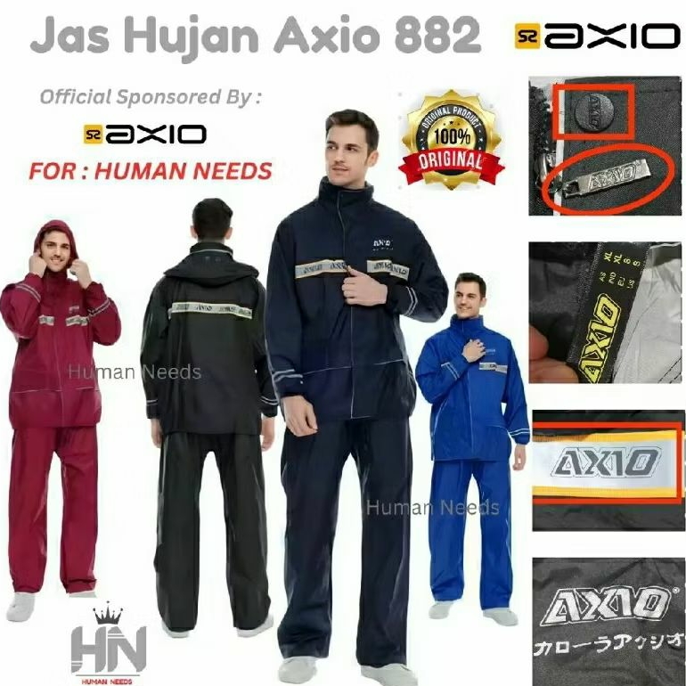 JAS HUJAN AXIO EUROPE ORIGINAL 100% PRIA DAN WANITA UNISEX Mantol  Mantel PINK TOSCA ARMY HITAM NAVY