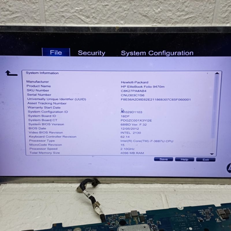 Motherboard Mainboard Mobo Mesin Normal Hidup Laptop Hp Elitebook Folio 9470m