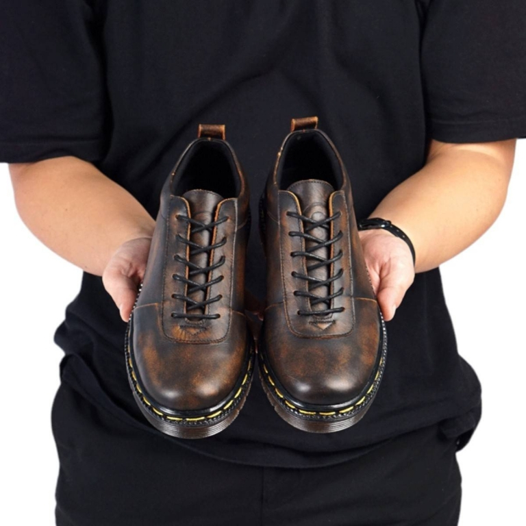 GREATA Low Svend Camel Sepatu Boots Pria Kulit Asli / Sepatu Boots Pendek Kulit Asli