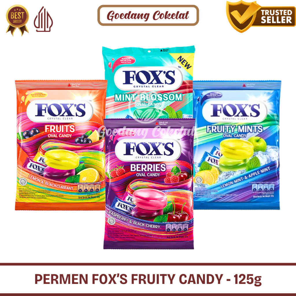 

Permen FOXS Oval Crystal Clear Candy Banyak Rasa Berries Fruits Mints 125g