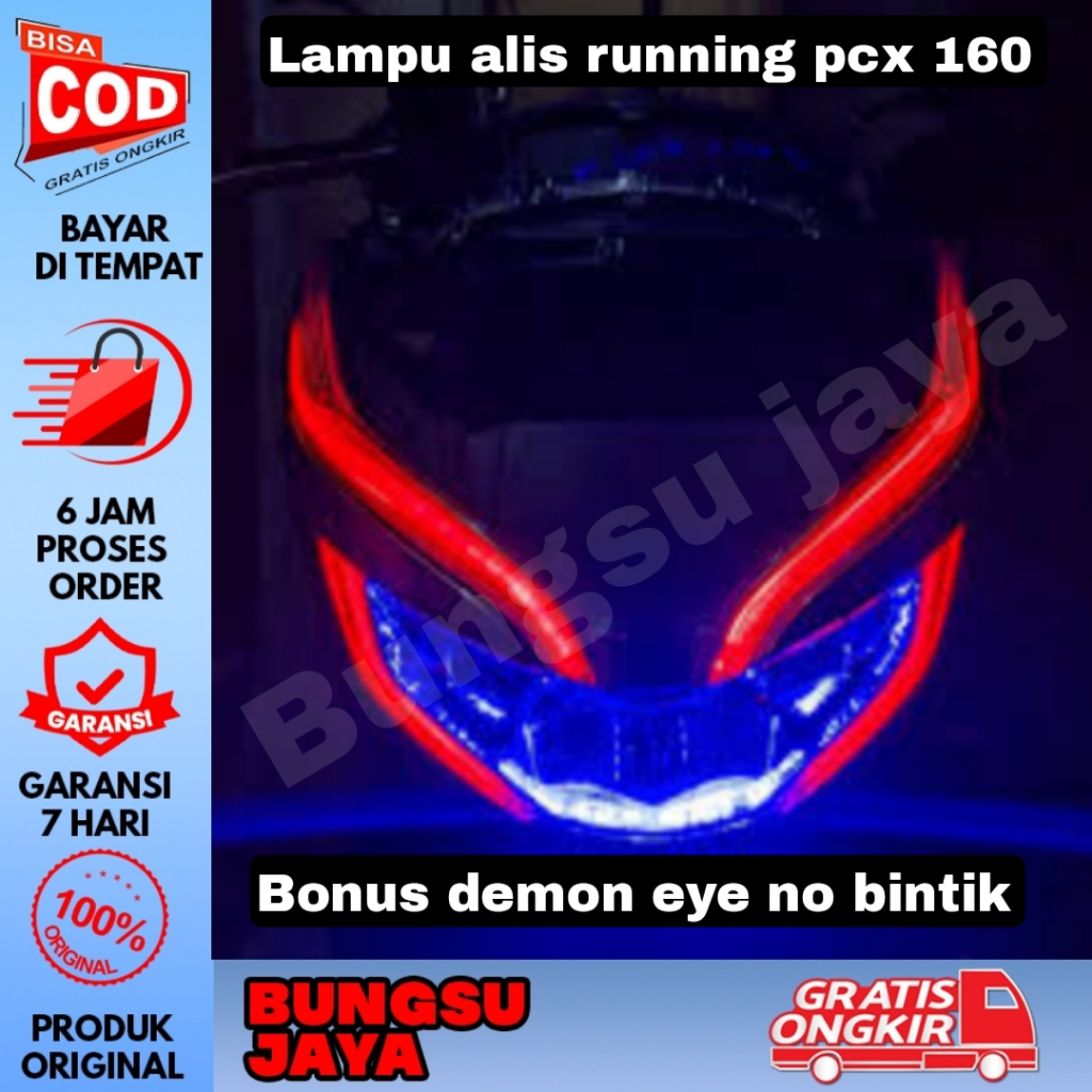 FULL SET LAMPU ALIS RUNNING PCX 160 SIAP PASANG BONUS DEMON EYES BERKUALITAS PREMIUM NO BINTIK