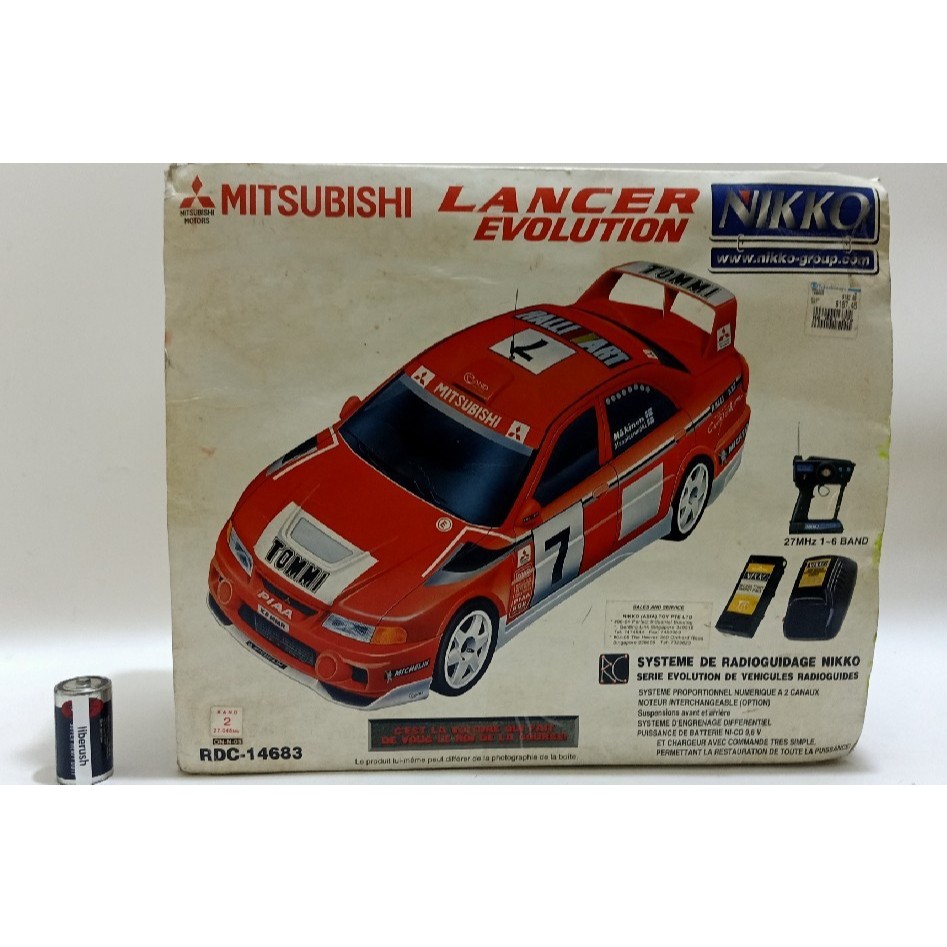 elektrik mati off Nikko mitsubishi lancer evolution remote control RC 1/14 RDC 14683 Untested