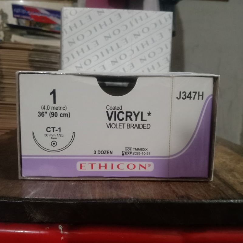 Benang Jahit Violet Vicryl 1 Taper CT-1