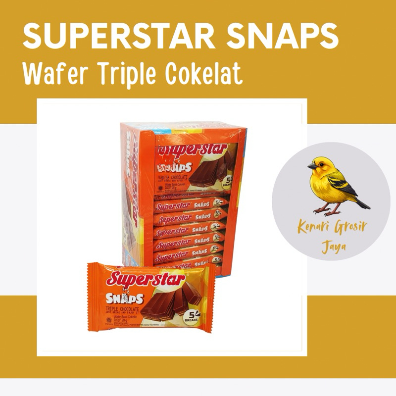 

Superstar Snaps Box Wafer Triple Cokelat 12 Pcs x 28 Gram