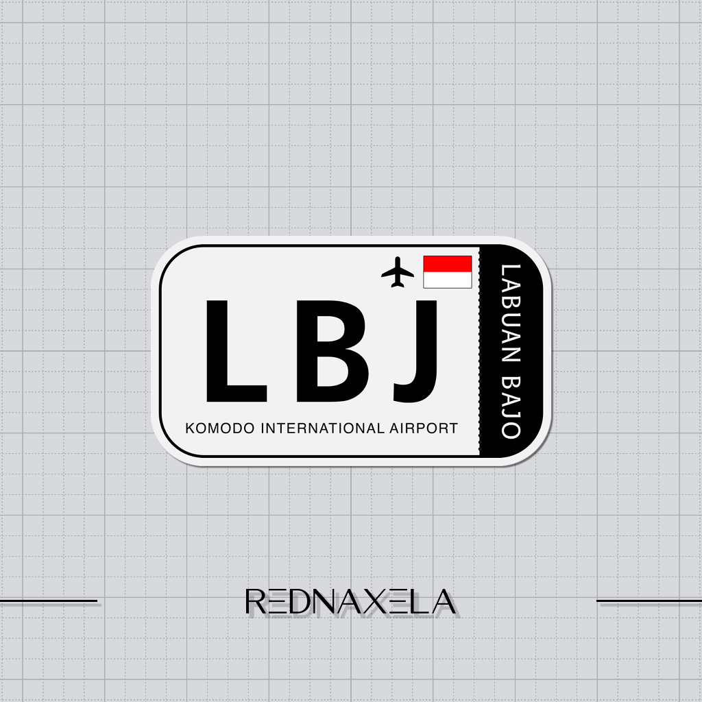 

Stiker Vinyl Komodo International Airport Code LBJ Sign Sticker
