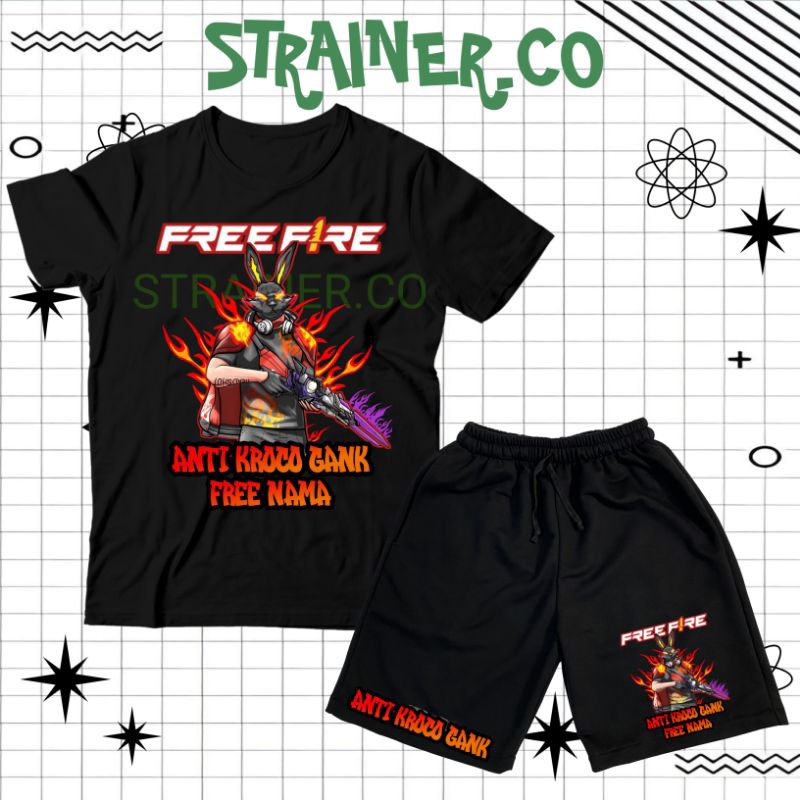 (BISA COD) Setelan Fashion Kaos Anak Baju Anak Celana Pendek Anak Distro FF FREE FIRE BUNDLE SULTAN 