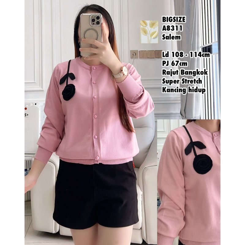 A8311 Cardi Rajut Bunga