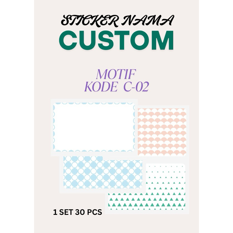 

Sticker nama CUSTOM dan Waterproof 1 set 30pcs