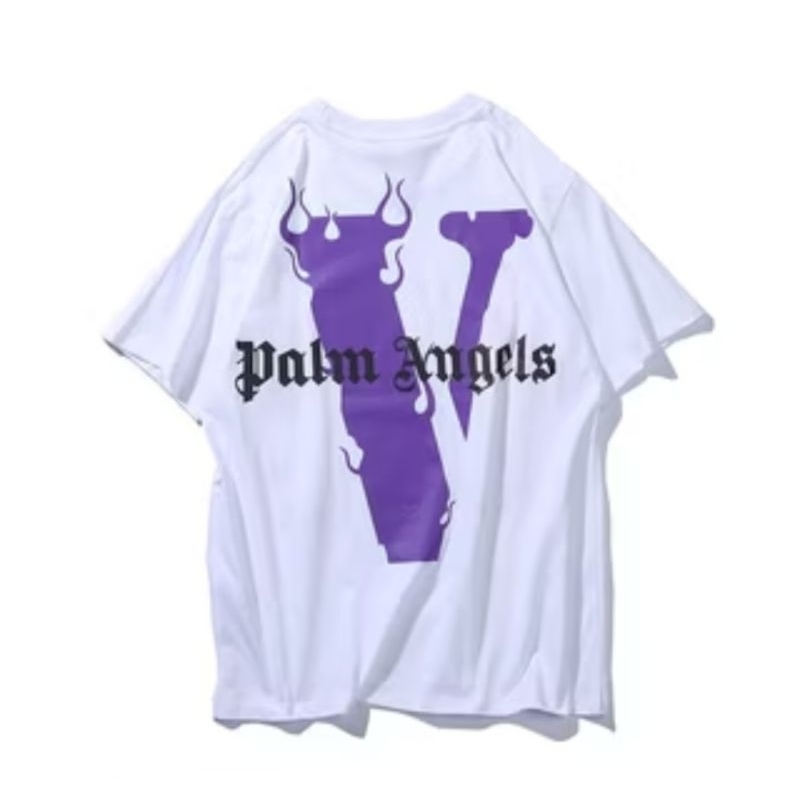 KAOS VLONE PALM ANGELS TSHIRT VLONE PURPLE T-SHIRT PREMIUM UNISEX